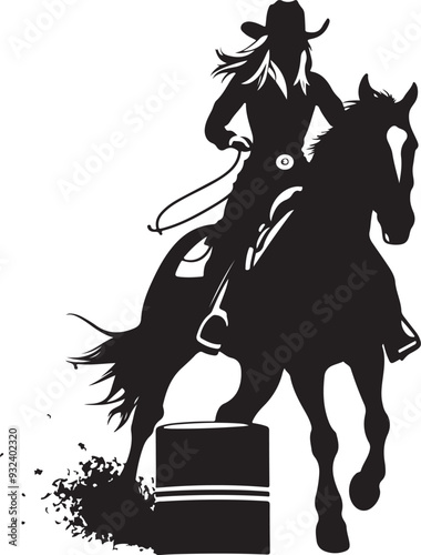 Barrel Racing Girl Horse Rider Silhouette