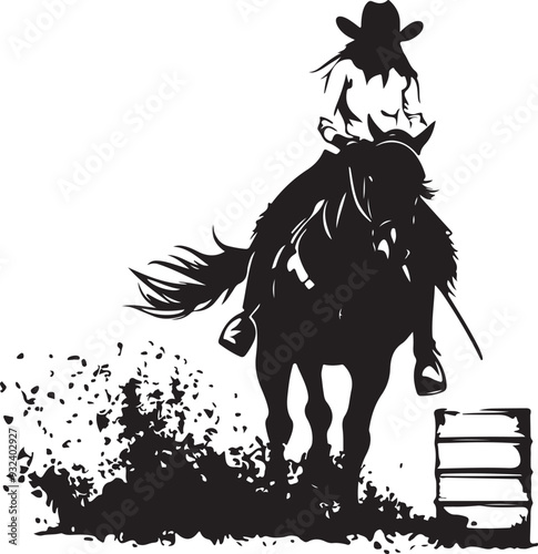 Barrel Racing Girl Horse Rider Silhouette
