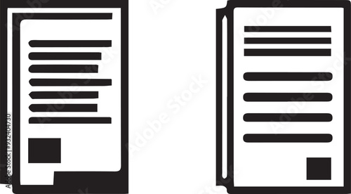 Black clipboard silhouette icon set, document silhouette vector