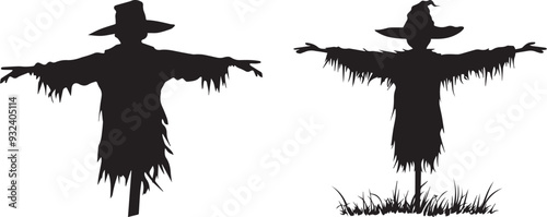 silhouette vector of scarecrow icon
