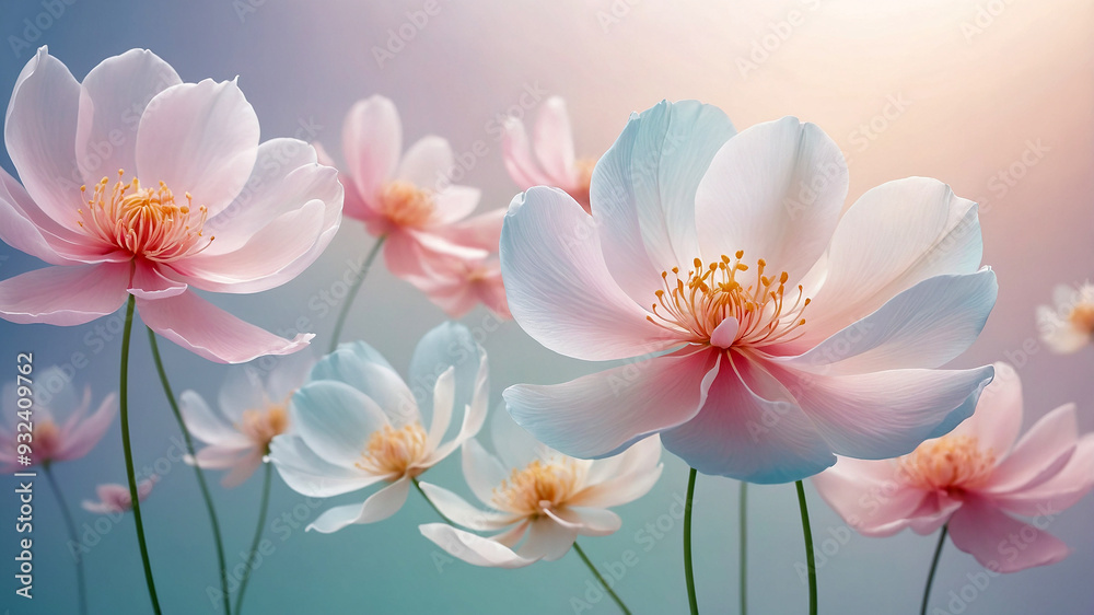 pink lotus flowers on a soft and beautiful gradient background pink lotus flowers on a soft and beautiful gradient background