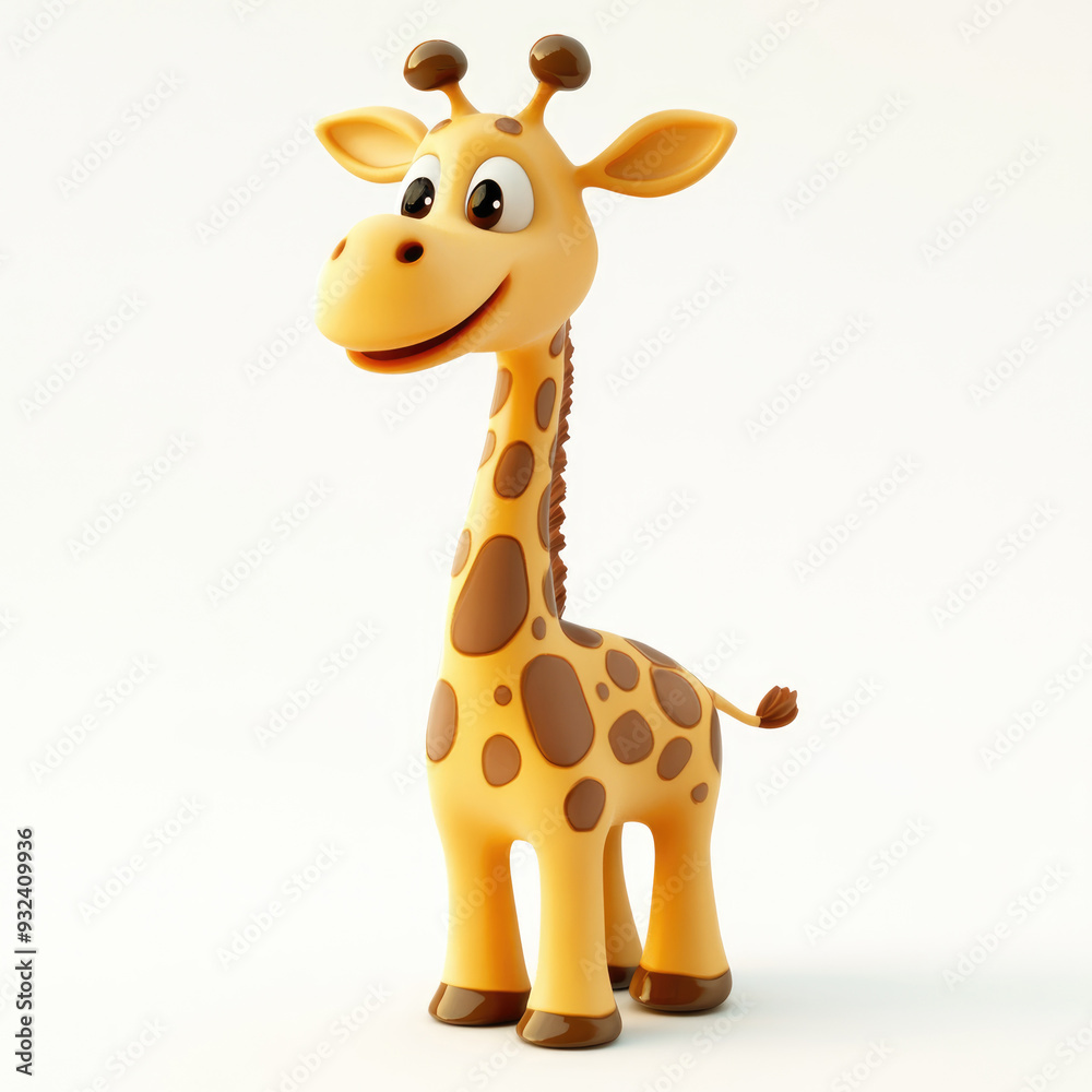 3D cartoon, a girrafe. on a solid white background 3D cartoon, a girrafe. on a solid white background