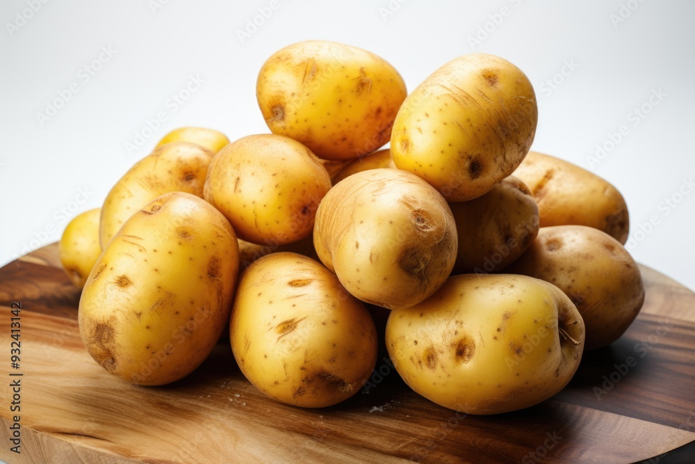 A fresh tasty potato group isolated in the white background, generative IA A fresh tasty potato group isolated in the white background, generative IA
