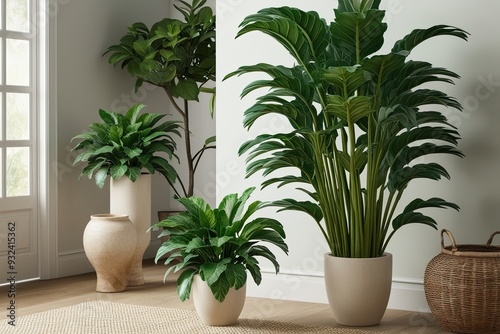 3D Rendering of Ornamental Columnea Gloriosa Plant Featuring Lush Green Foliage in Beautiful Indoor Environment photo