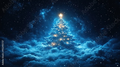 Christmas Tree in the Night Sky