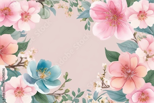 Pastel Watercolor Floral Blooms for Elegant Spring Home Decor