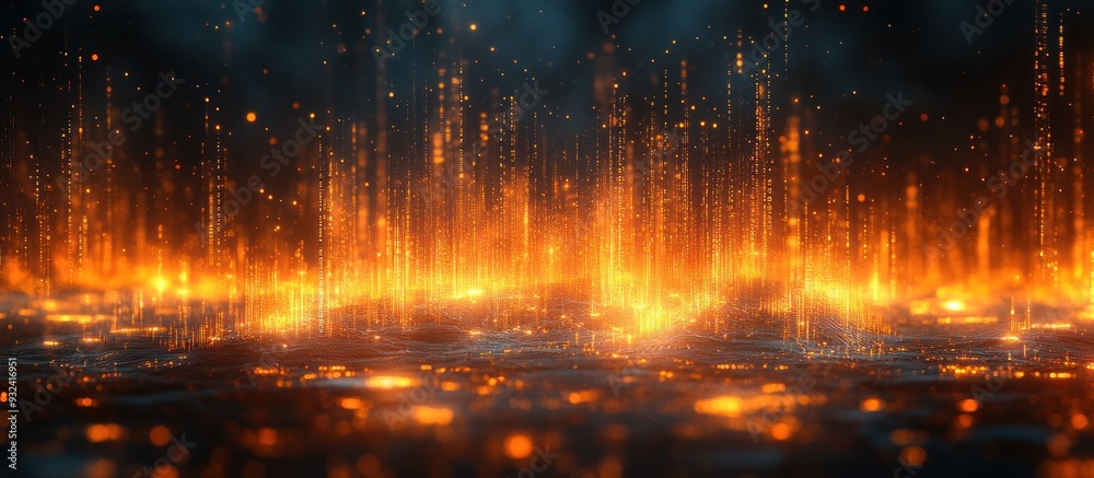 Fototapeta premium Abstract Orange Glowing Lines