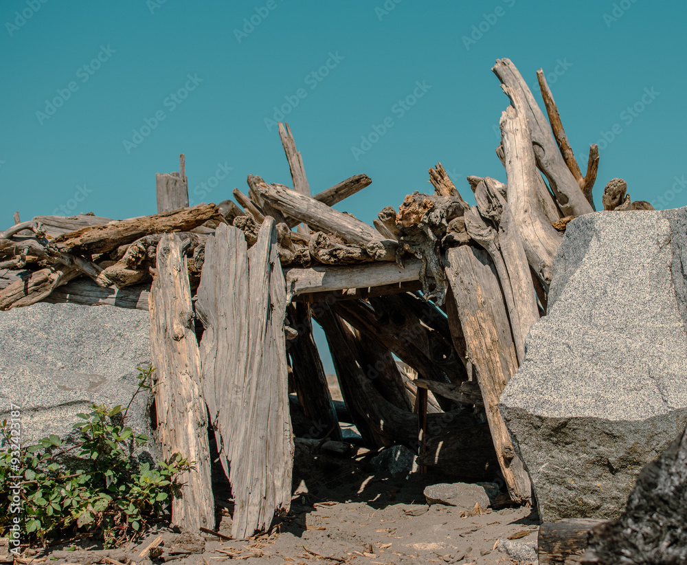 abandoned home made shelter in the sand abandoned home made shelter in the sand