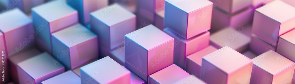 Abstract arrangement of colorful cubes create a modern design. Perfect for backgrounds and digital art projects.