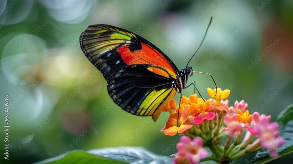 A Colorful Butterfly on a Flower A Colorful Butterfly on a Flower