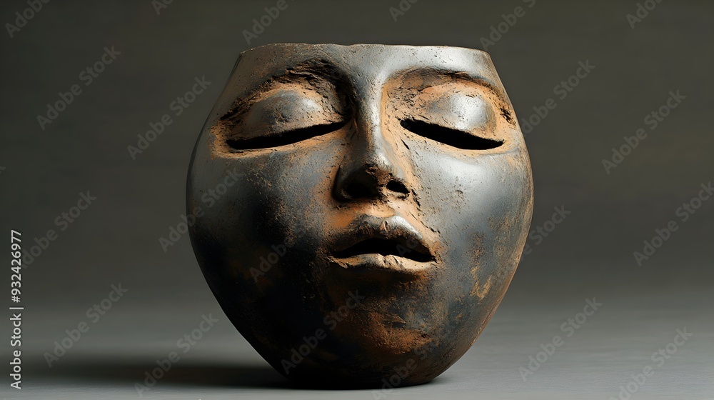 Expressive earthenware vase, human-like sculpture, emotional depth, rustic clay, artisan craftsmanship Expressive earthenware vase, human-like sculpture, emotional depth, rustic clay, artisan craftsmanship