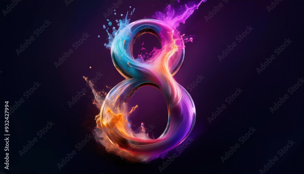 Colorful Abstract Design Featuring the Number 8 Colorful Abstract Design Featuring the Number 8