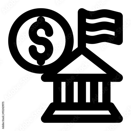 central bank, reserve bank, monetary authority, bank, national bank outline icon