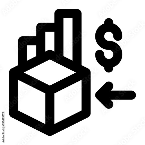 import, economy, economics, receiving, trade, supply chain outline icon