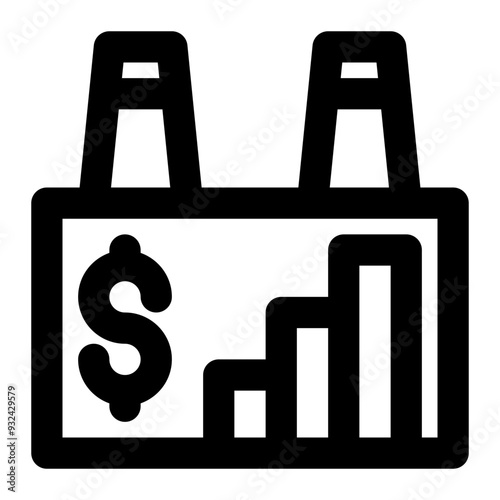 industrial economics, economics, industry, manufacture, production, manufacturing outline icon