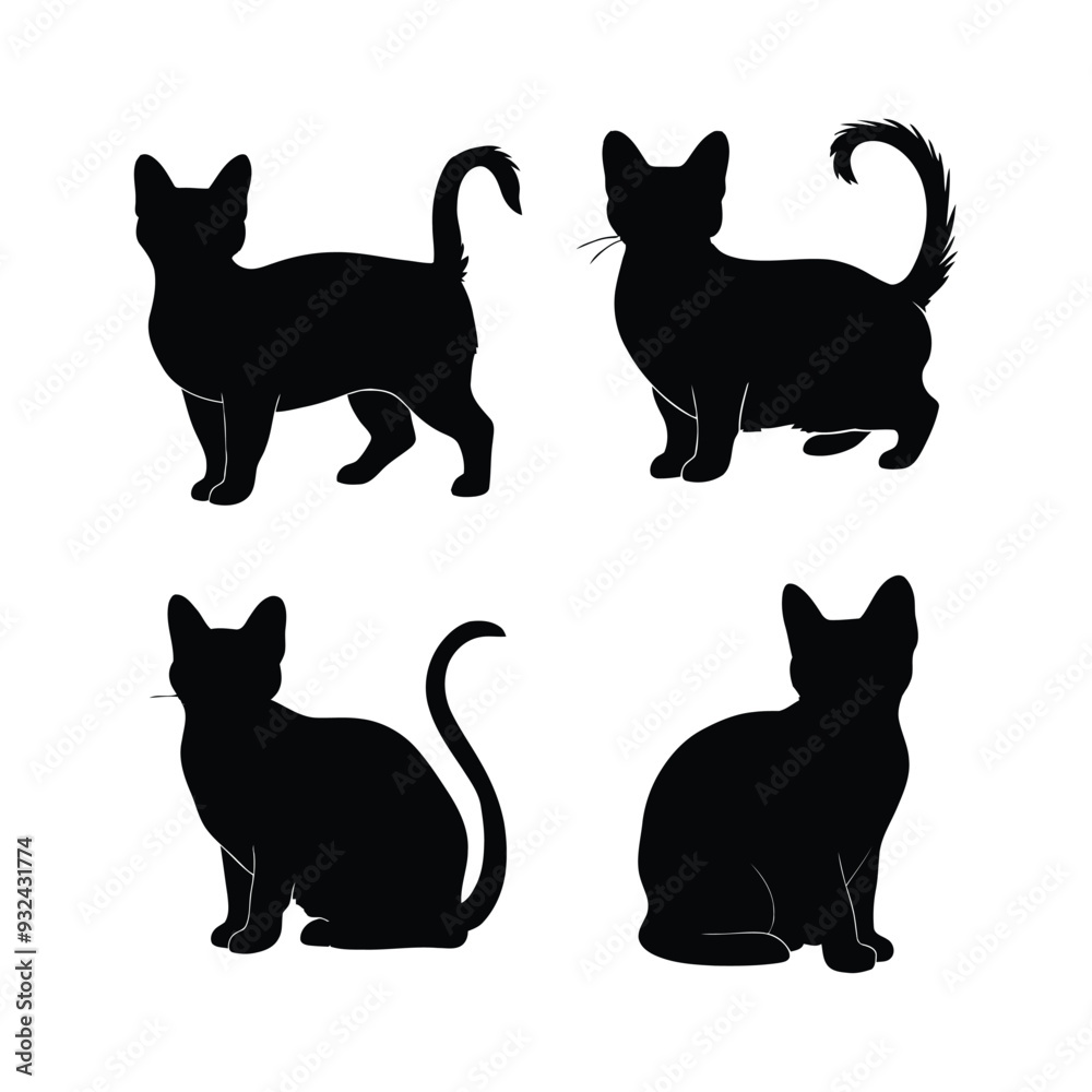 Devon Rex Silhouette Vector Template Illustration Devon Rex Silhouette Vector Template Illustration