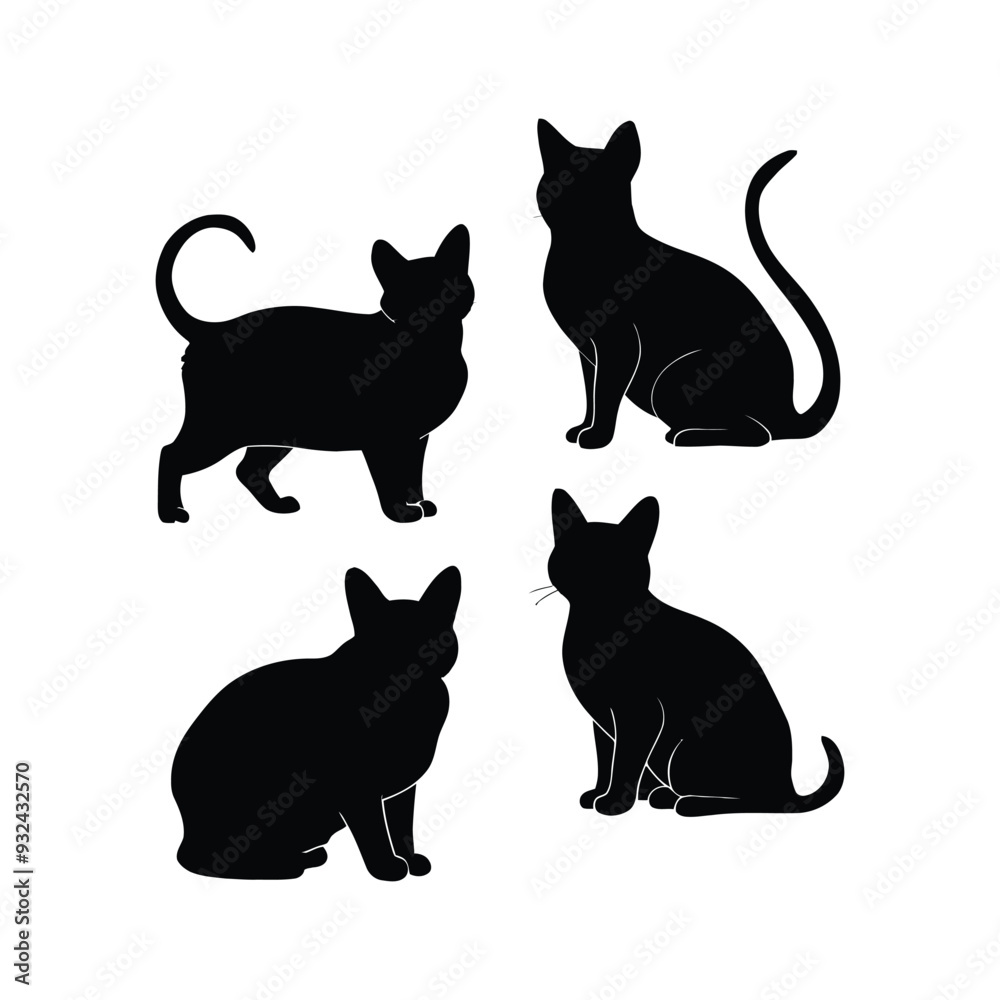 Devon Rex Silhouette Vector Template Illustration Devon Rex Silhouette Vector Template Illustration