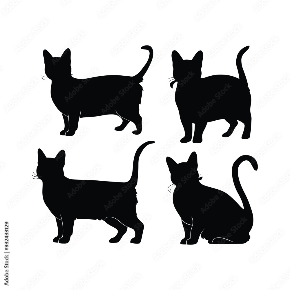 Devon Rex Silhouette Vector Template Illustration Devon Rex Silhouette Vector Template Illustration
