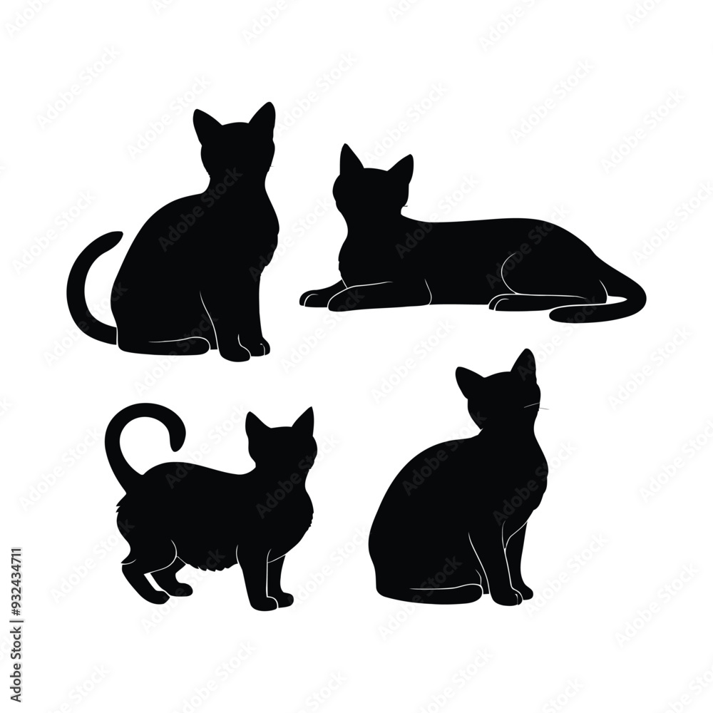 Devon Rex Silhouette Vector Template Illustration Devon Rex Silhouette Vector Template Illustration