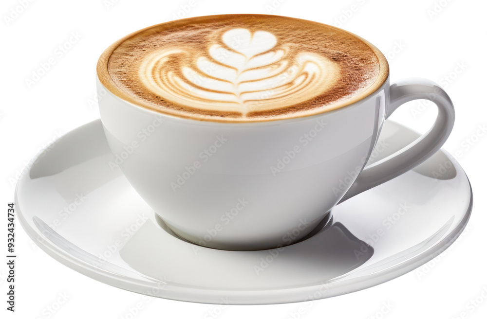 PNG Latte art coffee cup white PNG Latte art coffee cup white
