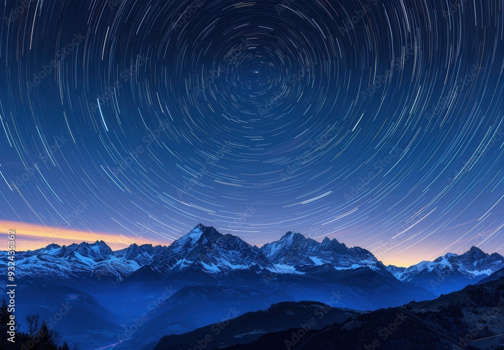 Star Trails Over Majestic Mountains Star Trails Over Majestic Mountains