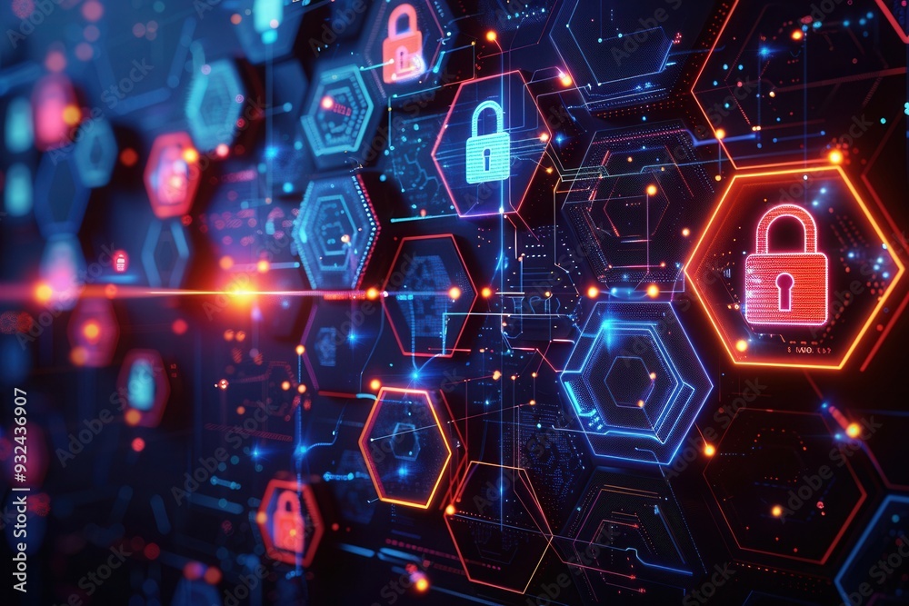 Fototapeta premium Cyber Security Abstract Background