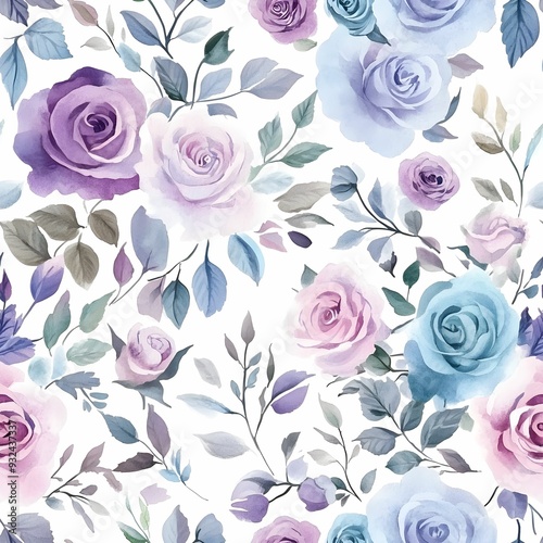 Beautiful seamless watercolor floral