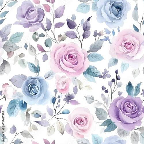 Beautiful seamless watercolor floral