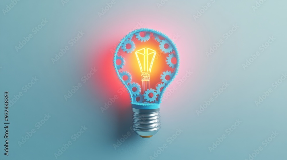 A creative light bulb design illuminated with gears, symbolizing innovation and bright ideas. A creative light bulb design illuminated with gears, symbolizing innovation and bright ideas.