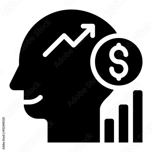 behavioral economics, behavioural economics, behavior, psychology, economics, neuroeconomics solid or glyph icon