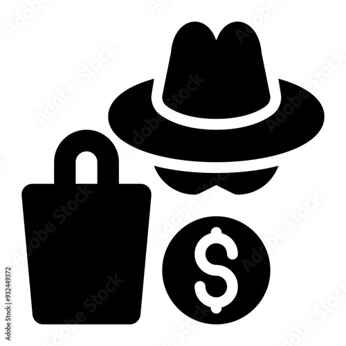 black market, underground economy, shadow economy, illegal, market, trade solid or glyph icon