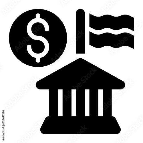 central bank, reserve bank, monetary authority, bank, national bank solid or glyph icon