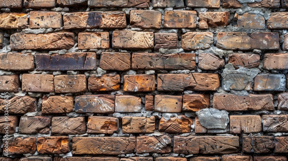 Acient brick wall. Grunge brick wall background. Background of old vintage brick wall. High quality photo, ai Acient brick wall. Grunge brick wall background. Background of old vintage brick wall. High quality photo, ai