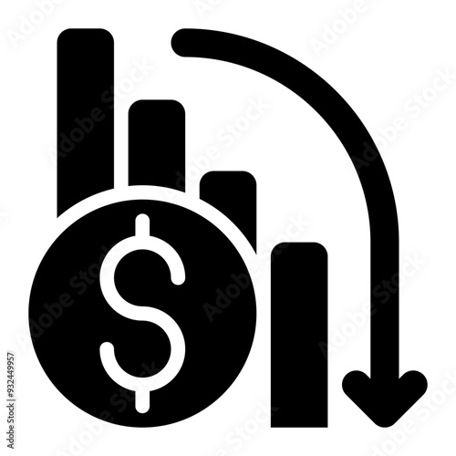 market failure, recession, crisis, economic crisis, financial crisis, economics solid or glyph icon