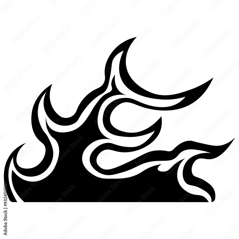 Obraz premium Fire Silhouette Design on White Background. Vector Illustration