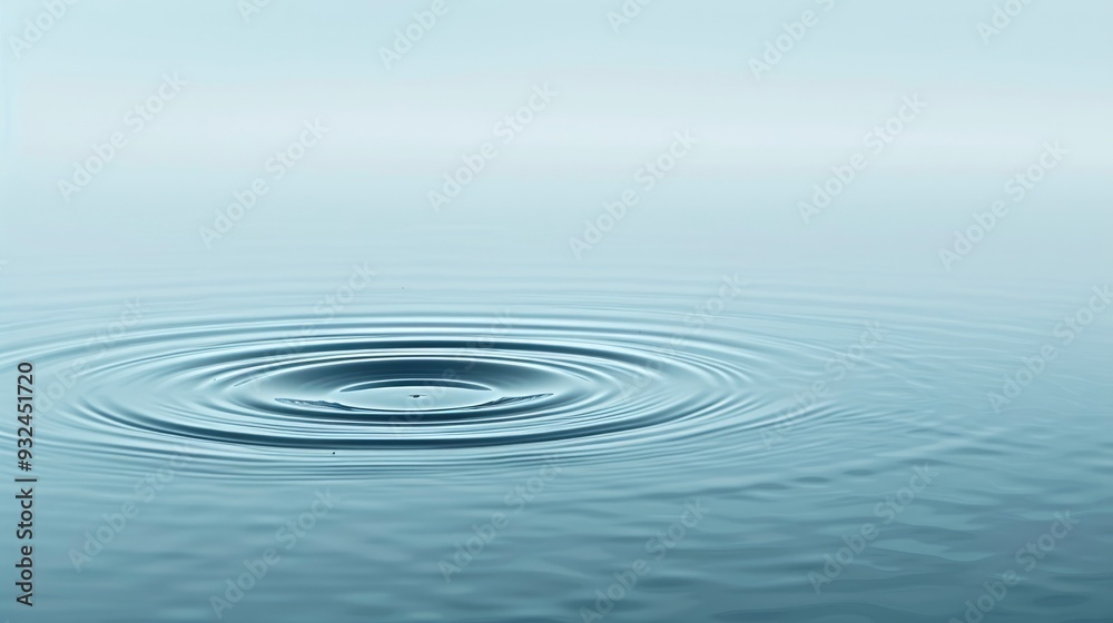 An artistic image capturing a single water ripple expanding under a gradient of blue hues, symbolizing calmness and tranquillity, ai An artistic image capturing a single water ripple expanding under a gradient of blue hues, symbolizing calmness and tranquillity, ai
