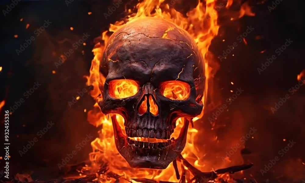 Flaming skull Flaming skull
