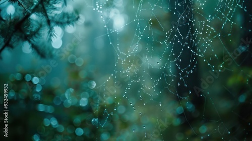 Dew Drops on Spider Web