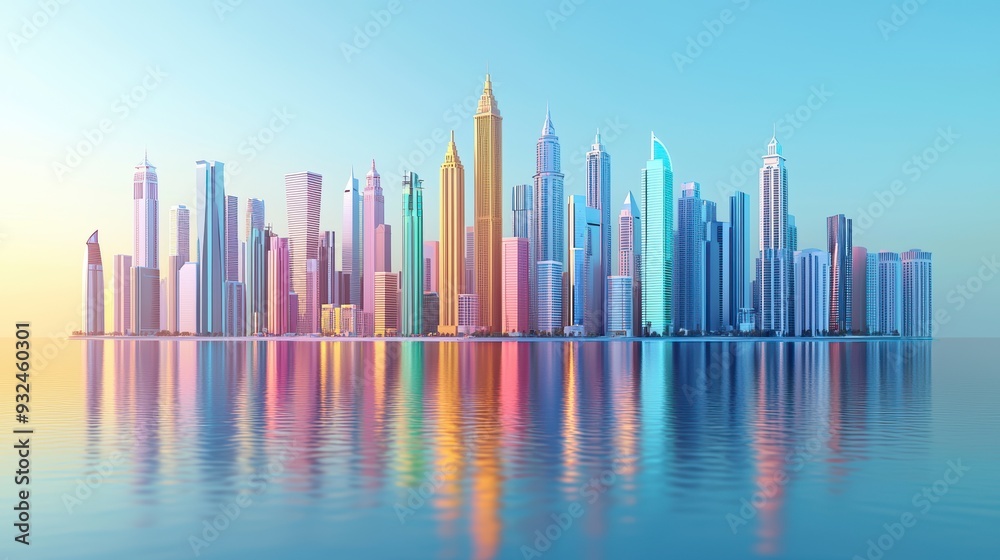 City Skyline Reflection City Skyline Reflection