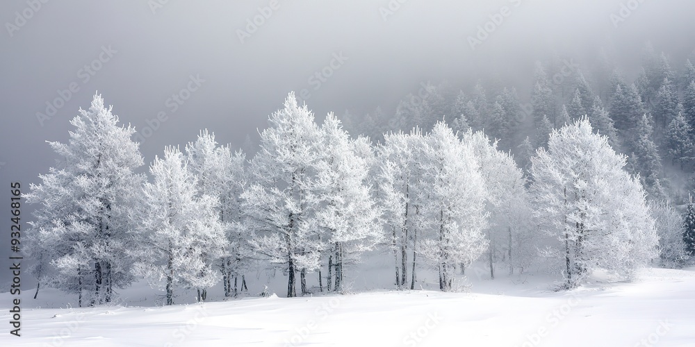 Fototapeta premium winter landscape with snow-covered trees