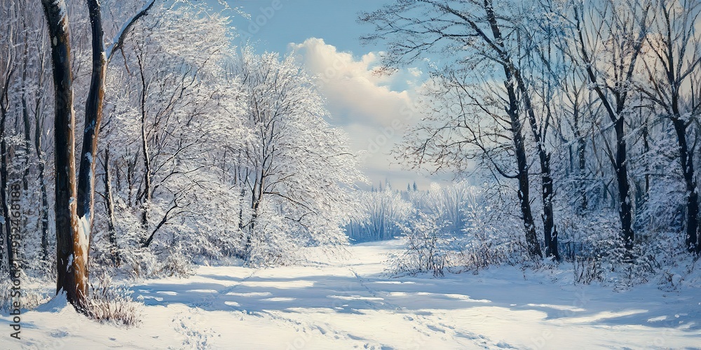 Obraz premium winter landscape with snow-covered trees