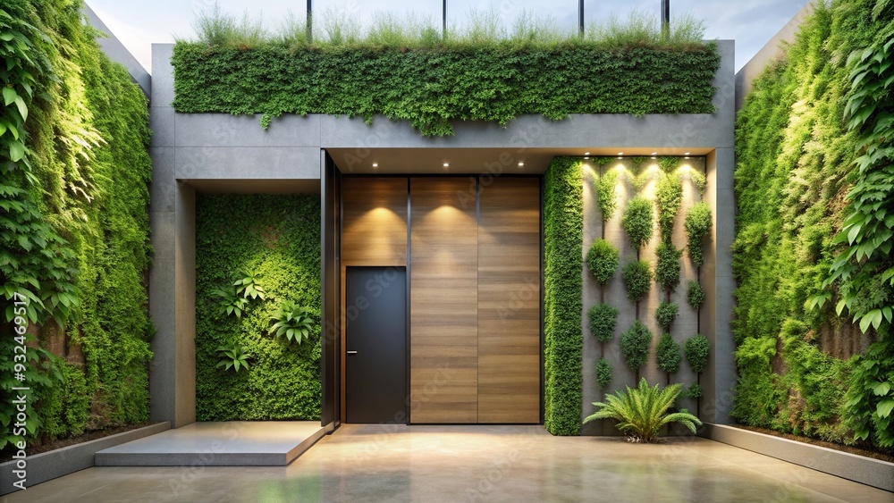 Curated visual reference: Gallery Detail: Modern Minimalist Entrance With Vertical Garden Forced Perspective