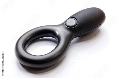 Black prostate stimulator with erection ring, anal plug, intimate, men's health, anal play, white background, BDSM,black, pleasure, adult toy, erection ring, prostate massage photo