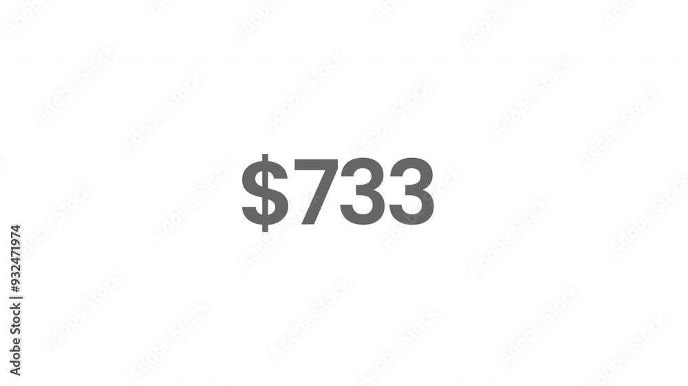 Money Number Counter from 1000 to 0 Dollars Animation, on white background. 4K Video Money Number Counter from 1000 to 0 Dollars Animation, on white background. 4K Video