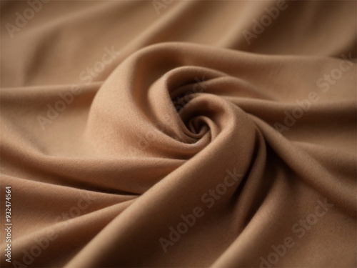 Elegant swirl of smooth beige fabric