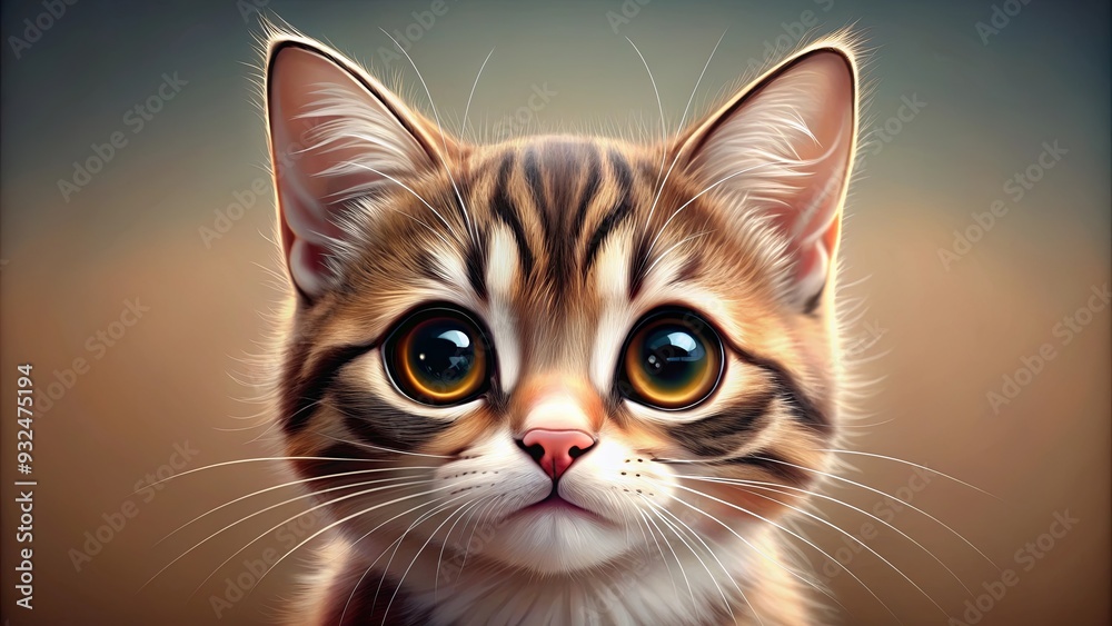 Cute cartoon cat face with big eyes and whiskers, cartoon, cat, kitten, adorable, fluffy, feline, pet, whiskers, cute, playful Cute cartoon cat face with big eyes and whiskers, cartoon, cat, kitten, adorable, fluffy, feline, pet, whiskers, cute, playful