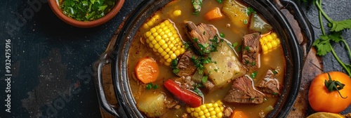 Traditional Beef Soup from Colombia photo