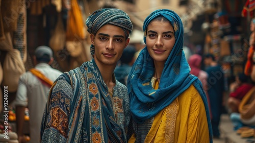 traditional attire in Egypt, consisting of a loose-fitting robe often worn by both men and women.