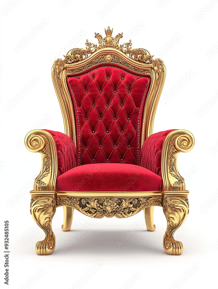Royalty’s Throne Isolated on White Background – Elegant and Majestic Chair Design Symbolizing Luxury, Featuring Ornate Details and Rich Upholstery, Perfect for Historical or Regal Settings Royalty’s Throne Isolated on White Background – Elegant and Majestic Chair Design Symbolizing Luxury, Featuring Ornate Details and Rich Upholstery, Perfect for Historical or Regal Settings