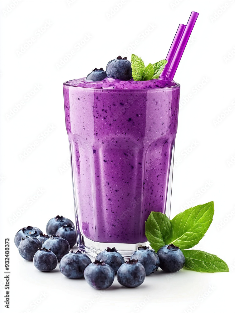 Tasty Blueberry Smoothie in Glass – Fresh, Vibrant Blueberry Smoothie with a Smooth Texture and Garnish, Isolated on White Background, Refreshing Beverage Tasty Blueberry Smoothie in Glass – Fresh, Vibrant Blueberry Smoothie with a Smooth Texture and Garnish, Isolated on White Background, Refreshing Beverage